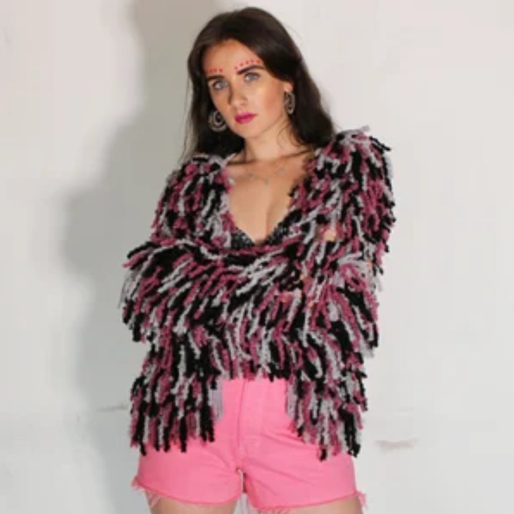 Shaggy Chunky Crochet Cardigan Handmade in France